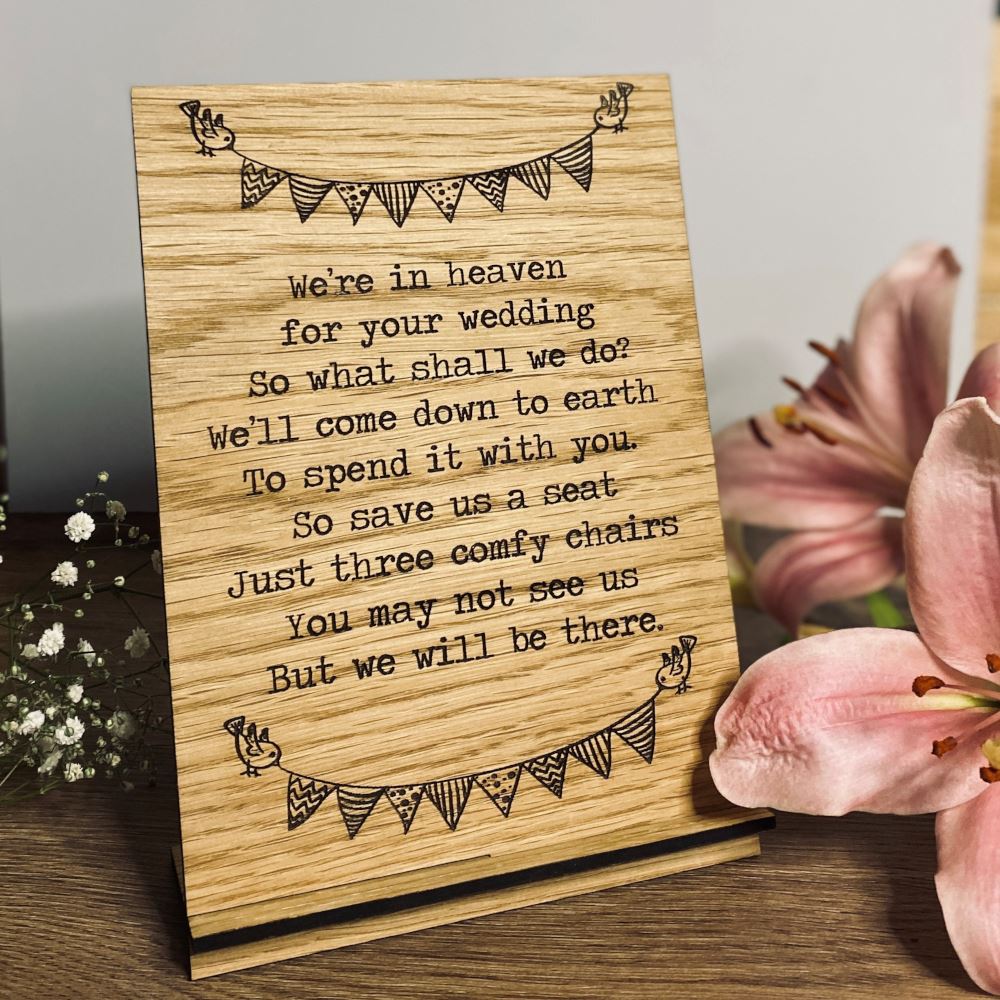 wooden-oak-veneer-a5-wedding-remembrance-poem-sign|LLWWPOEMSIGNA5|Luck and Luck| 1