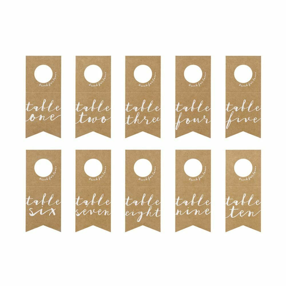 kraft-brown-wedding-party-table-numbers-bottle-hangers-one-to-ten|KPZ7-031|Luck and Luck| 3