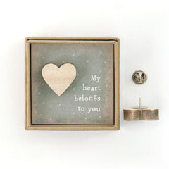 east-of-india-lapel-pin-badge-my-heart-belongs-to-you-keepsake-gift|1425|Luck and Luck|2