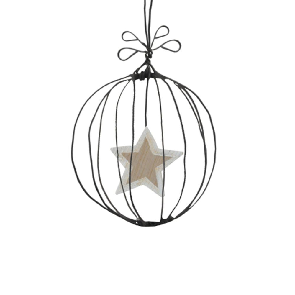 east-of-india-rustic-wire-hanging-christmas-bauble-with-wooden-star|3500|Luck and Luck|2
