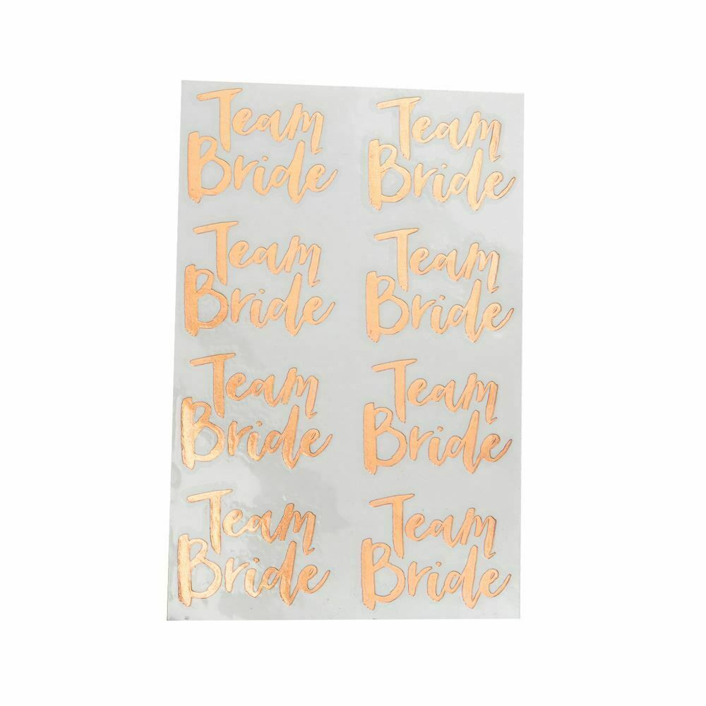 rose-gold-team-bride-temporary-tattoos-team-bride-hen-party-fun-pack-of-16|TB601|Luck and Luck| 6
