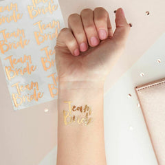 rose-gold-team-bride-temporary-tattoos-team-bride-hen-party-fun-pack-of-16|TB601|Luck and Luck| 4