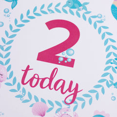 mermaid-age-2-birthday-sign-and-easel|LLSTWMERMAID2A4|Luck and Luck|2