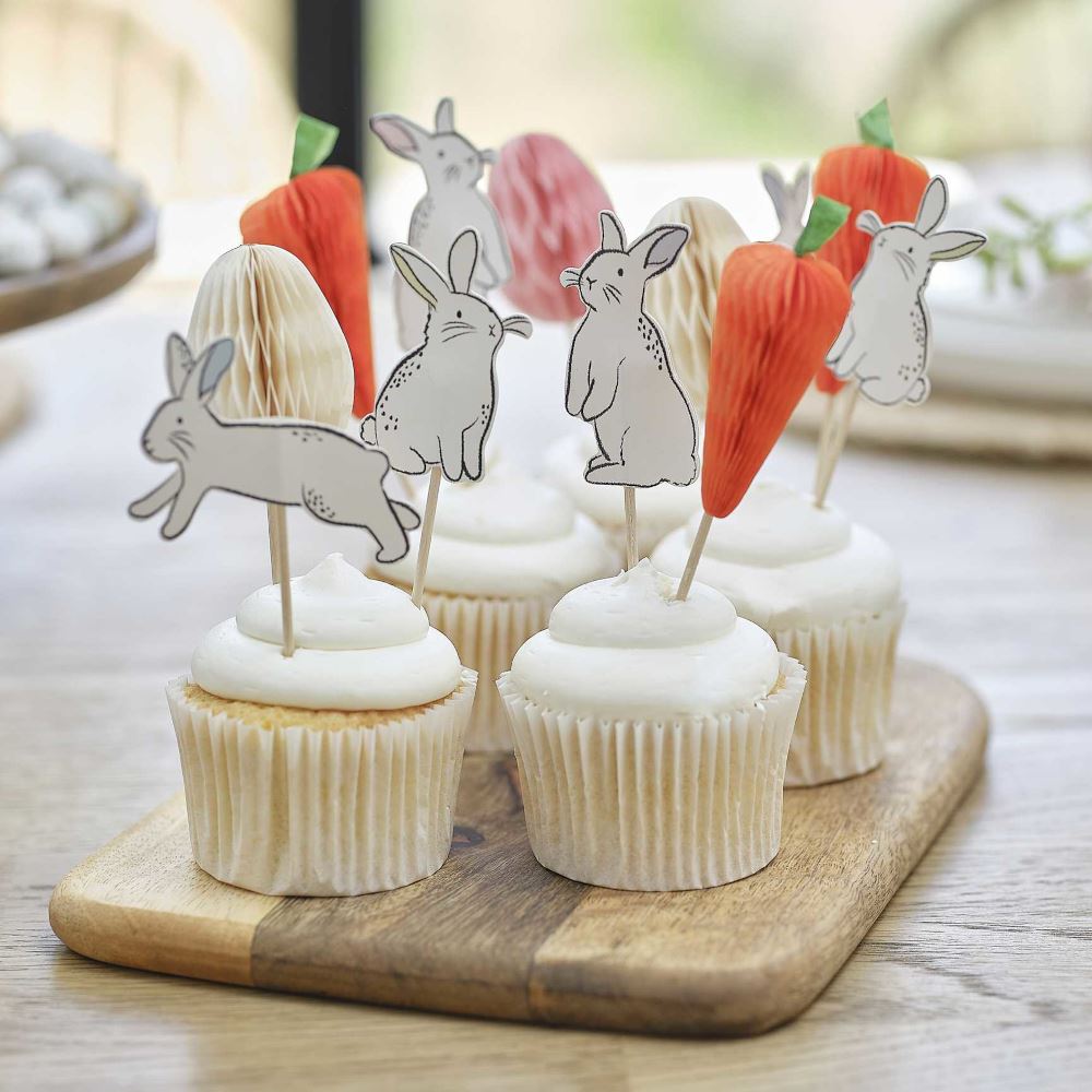 easter-bunny-carrot-and-egg-cupcake-toppers-x-12|BN-104|Luck and Luck| 1