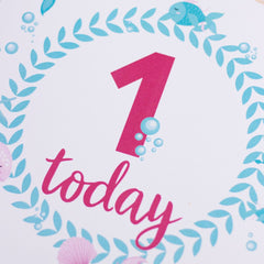 mermaid-age-1-birthday-sign-and-easel|LLSTWMERMAID1A4|Luck and Luck|2