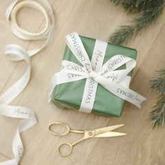 cream-merry-christmas-ribbon-5m-festive-gift-wrap-ribbon|NN-135|Luck and Luck| 1