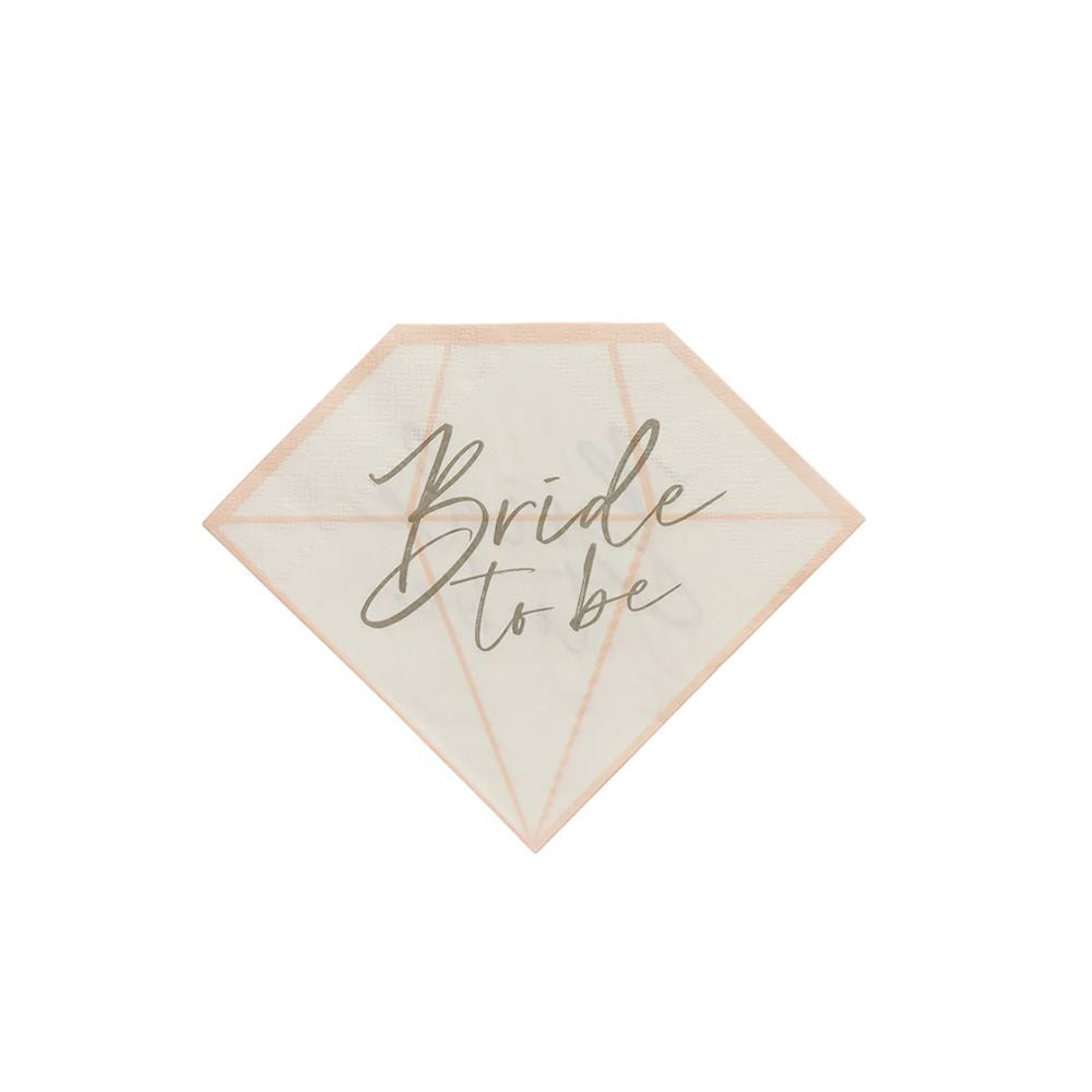 bride-to-be-hen-party-paper-diamond-shape-napkins-x-16|HBBT106|Luck and Luck|2