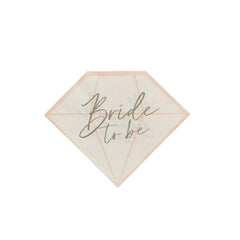 bride-to-be-hen-party-paper-diamond-shape-napkins-x-16|HBBT106|Luck and Luck|2