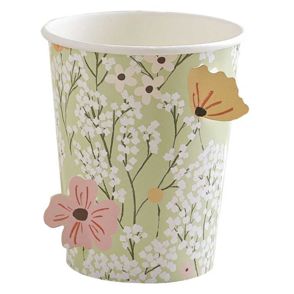 floral-paper-cups-birthday-baby-shower-wedding-x-8|FLB-101|Luck and Luck|2
