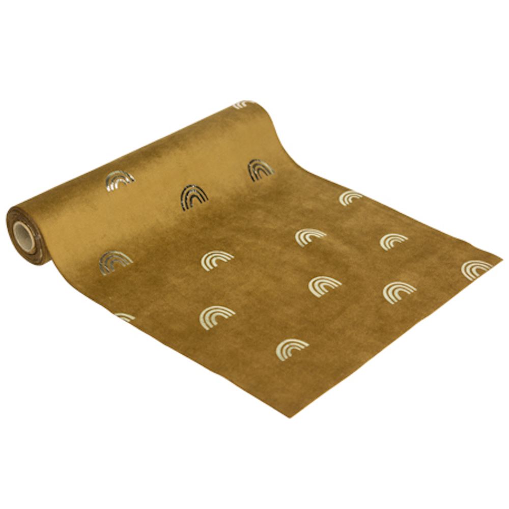 brown-velvet-with-gold-rainbow-table-runner-3m-christmas-party|79657|Luck and Luck|2
