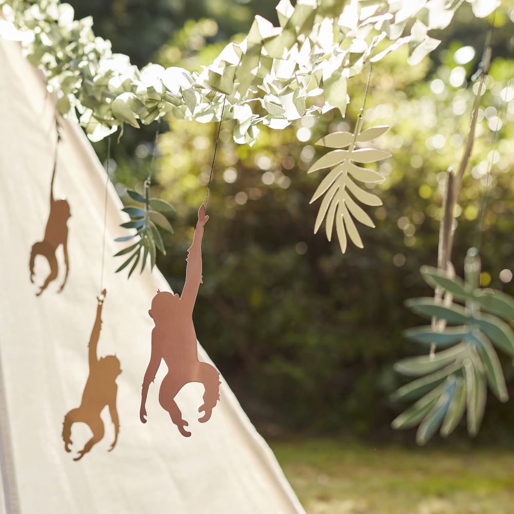 monkey-and-leaf-jungle-bunting-backdrop-4m|WILD-114|Luck and Luck|2