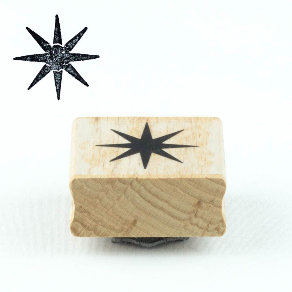 8-pointed-star-wood-mounted-craft-stamp|FC18|Luck and Luck|2