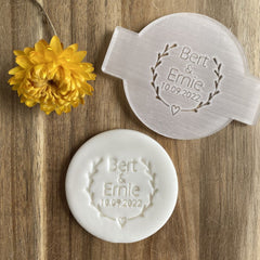 personalised-custom-wedding-icing-embosser-stamp-design-3|LLWWWEDEMBOSSD3|Luck and Luck| 1