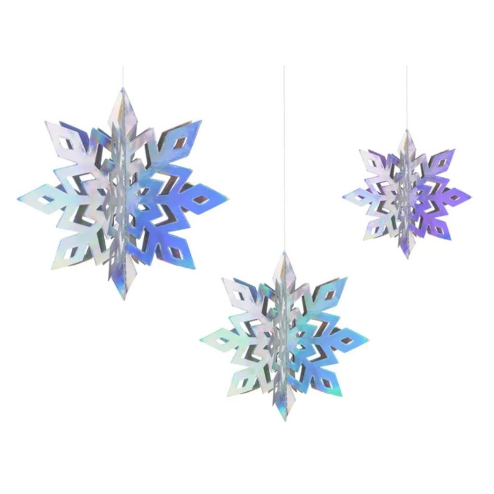 6-silver-christmas-hanging-3d-snowflakes-festive-hanging-decorations|ZSC4-017|Luck and Luck| 3