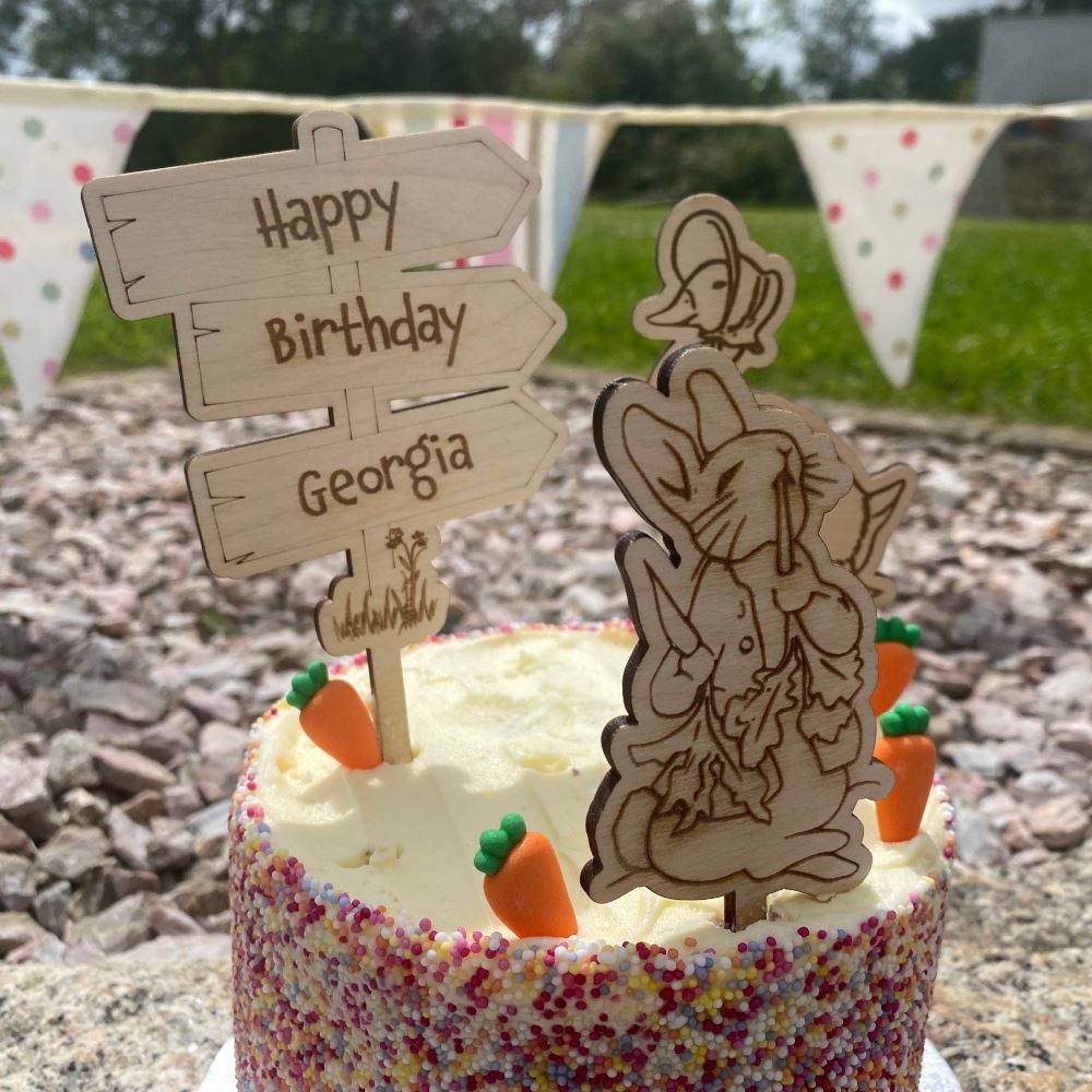 wooden-peter-rabbit-personalisable-cake-toppers-x-3|LLWWPRCTX3|Luck and Luck|2