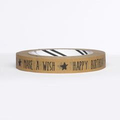 eco-friendly-happy-birthday-make-a-wish-kraft-wrapping-tape-50m|LLTAPEWISH|Luck and Luck| 3