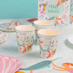making-waves-mermaid-party-paper-cups-x-8|WAVES-CUP|Luck and Luck| 1