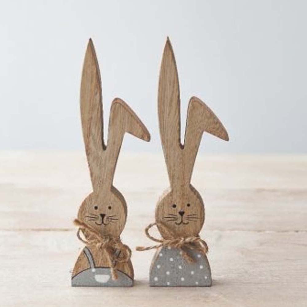 boy-and-girl-standing-set-of-2-wooden-bunnies-easter-decoration|PL173539|Luck and Luck| 1
