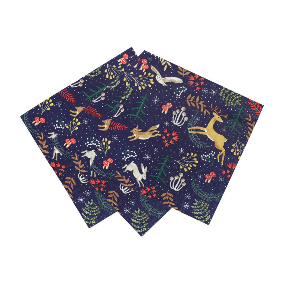 enchanting-winter-blue-woodland-scene-christmas-paper-napkins-x-20|TWIGHLIGHT-NAPKIN|Luck and Luck| 1