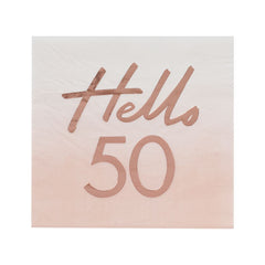 hello-50-rose-gold-paper-party-napkins-50th-birthday-napkins-x-16|MIX137|Luck and Luck|2