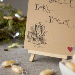 alice-in-wonderland-candy-sweet-bar-kraft-brown-love-is-sweet-sign-and-easel|LLSTKAIWL1LIS|Luck and Luck|2