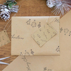 wrapping-paper-kraft-nutcracker-trees-merry-christmas-6-sheets-tags|LLWRAPPINGSETOF6|Luck and Luck| 3