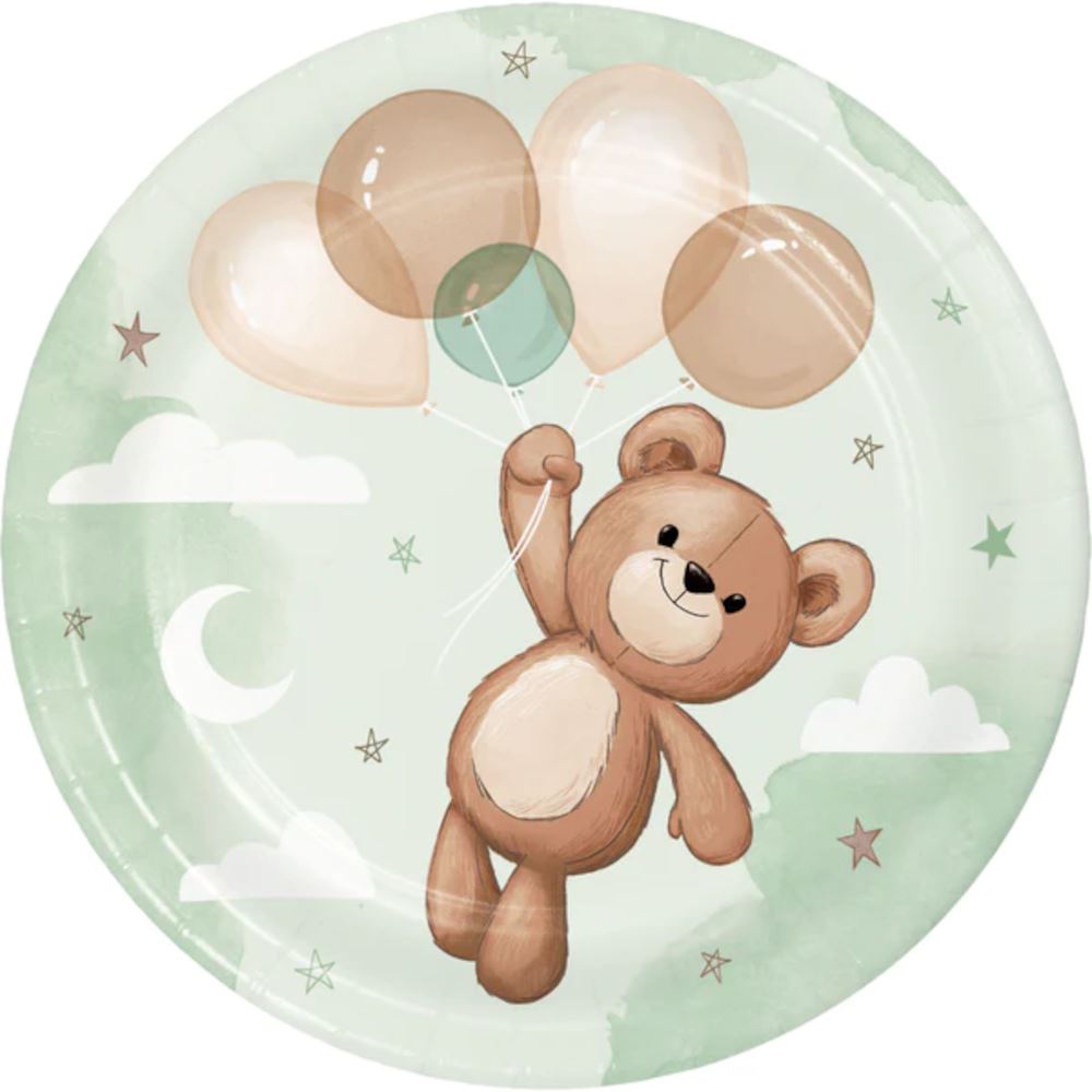 teddy-bear-baby-shower-paper-lunch-plates-x-8|PC368274|Luck and Luck|2
