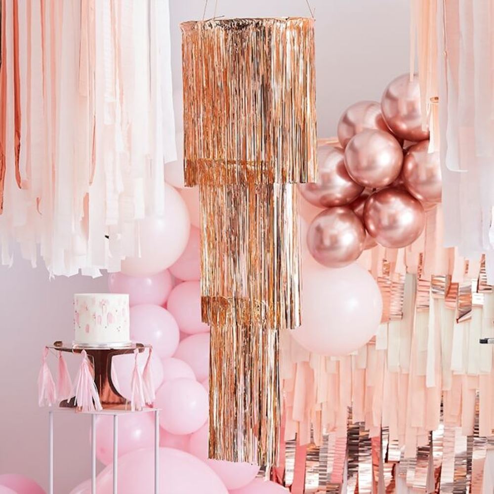 rose-gold-fringe-chandelier-3-tier-party-decoration|MIX-391|Luck and Luck| 1