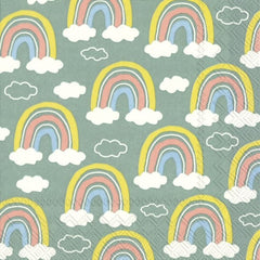 green-napkins-with-rainbows-paper-lunch-napkins-large-x-20|L 910920|Luck and Luck| 3