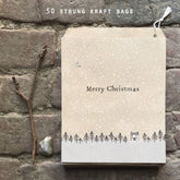 east-of-india-brown-paper-gift-bags-merry-christmas-with-trees-x-50|5011|Luck and Luck| 1