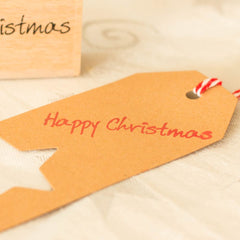 scribbled-happy-christmas-wood-mounted-rubber-ink-stamp|1012B|Luck and Luck|2