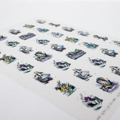 colour-black-and-white-mixed-alice-in-wonderland-sticker-sheet-35-stickers|LLAIWLST3|Luck and Luck|2
