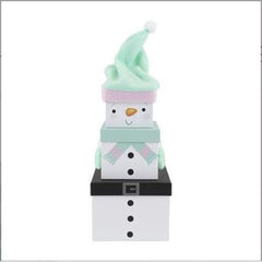 small-snowman-with-green-hat-stackable-christmas-boxes-3-pack|X-29559-BXC|Luck and Luck| 3