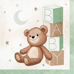 teddy-bear-party-paper-napkins-x-16-baby-shower-christening|PC368273|Luck and Luck|2