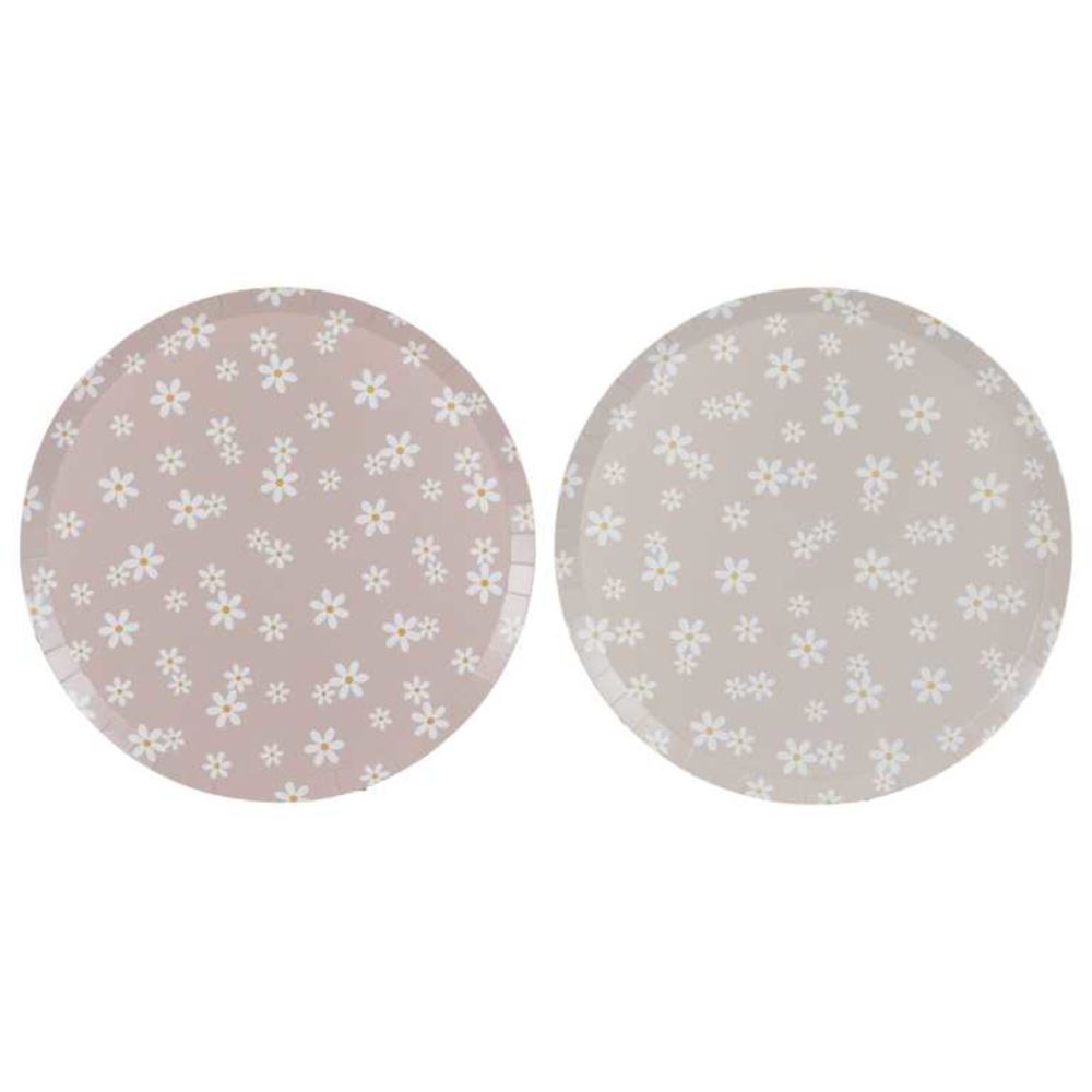 dusky-pink-daisy-floral-paper-plates-x-8|DAI-108|Luck and Luck|2