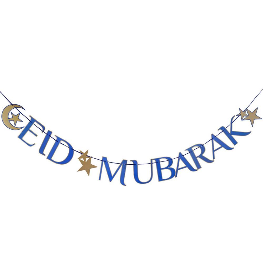 blue-and-gold-eid-paper-garland-3m|PPG-GARLAND-EID|Luck and Luck|2
