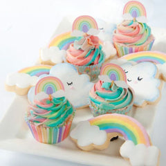 rainbow-pastel-paper-cupcake-cake-topper-decoration-x-12|J148|Luck and Luck| 1