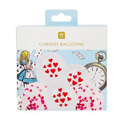 alice-in-wonderland-red-heart-confetti-balloons-12-pack|TSALICE-V2-BALLOON|Luck and Luck| 1