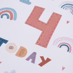 rainbow-age-4-birthday-sign-and-easel|LLSTWRAINBOW4A4|Luck and Luck|2