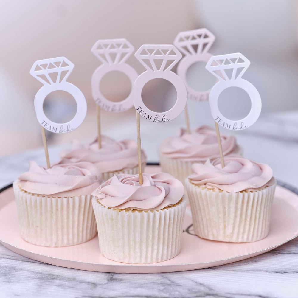 hen-party-ring-cupcake-toppers-team-bride-x-12|TH-112|Luck and Luck| 1