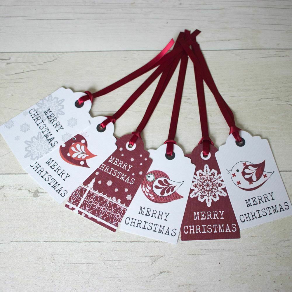 christmas-tags-merry-christmas-with-birds-snowflake-x-6-xmas-gift-tags|LLTAWBIRD|Luck and Luck| 6