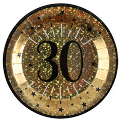 black-and-gold-age-30-party-pack-cups-plates-and-napkins|LLBLCKGOLD30PP|Luck and Luck| 4