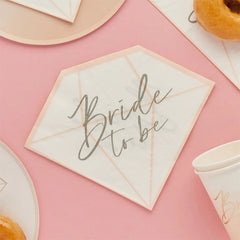bride-to-be-hen-party-paper-diamond-shape-napkins-x-16|HBBT106|Luck and Luck| 1