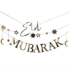 gold-moon-and-stars-eid-mubarak-bunting-3-x-1-5m|EID-106|Luck and Luck|2