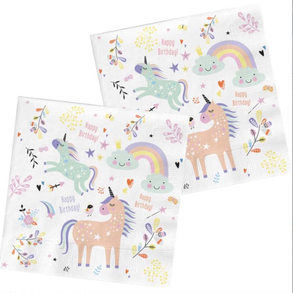 unicorn-and-rainbow-childrens-party-pack-for-6-plates-cups-napkins|LLUNICORNPP|Luck and Luck| 4
