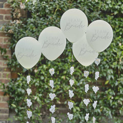 team-bride-hen-party-balloons-with-floral-balloon-tails-x-5|FLO-103|Luck and Luck| 1