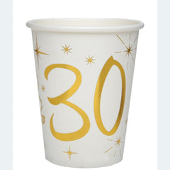 white-and-gold-30th-party-pack-with-plates-napkins-and-cups|LLGOLD30PP|Luck and Luck| 3