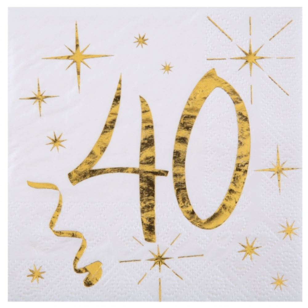 age-40-cocktail-gold-paper-party-napkins-x-20-40th-birthday|615900000040|Luck and Luck| 1