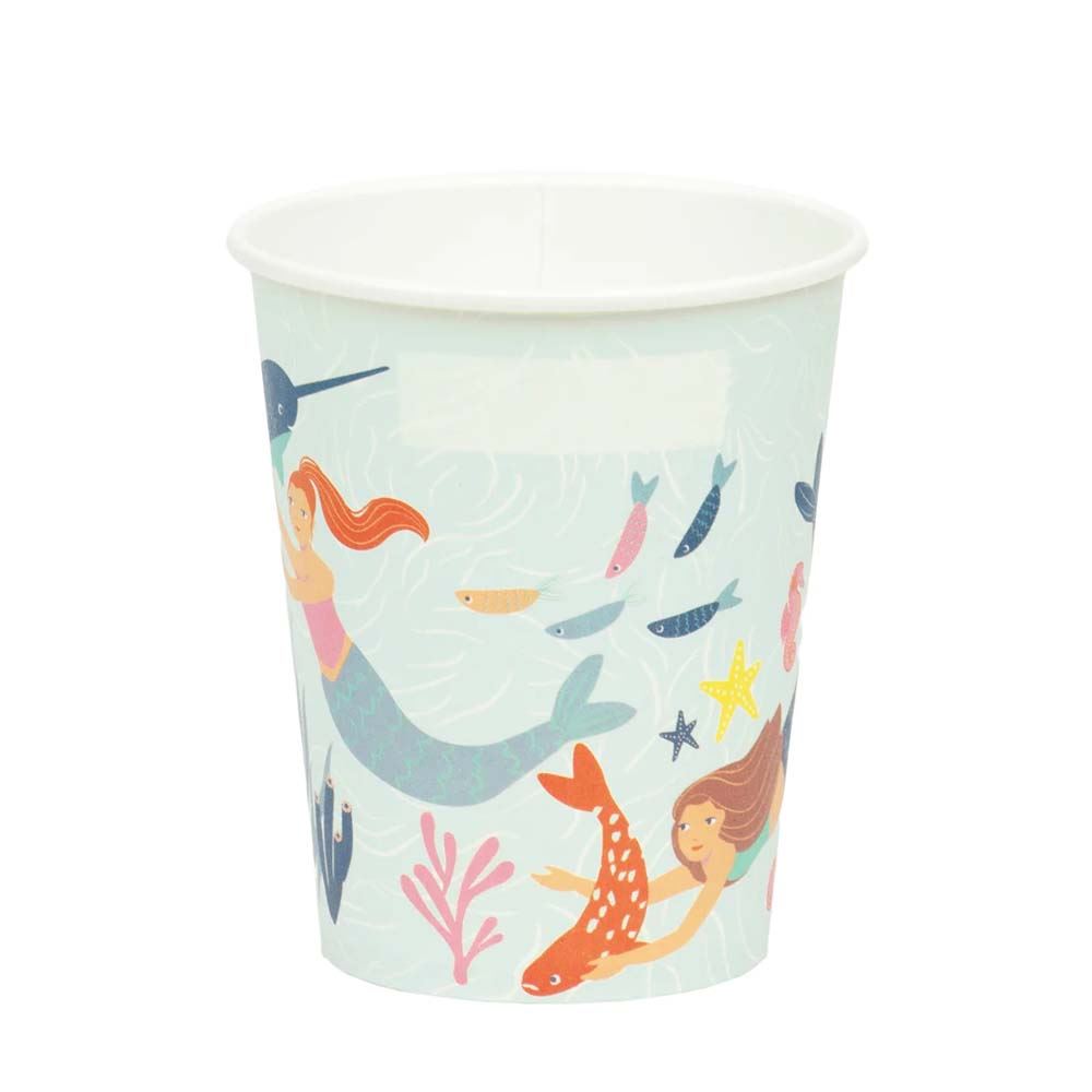 making-waves-mermaid-party-paper-cups-x-8|WAVES-CUP|Luck and Luck|2