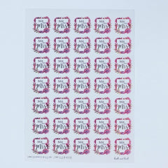 mr-and-mrs-pink-blossom-single-sticker-sheet-with-35-stickers-wedding-craft|LLMM020|Luck and Luck|2